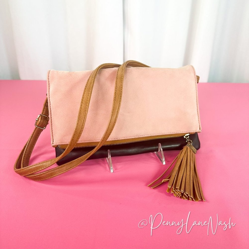 3AM Forever Foldover Tasseled Shoulder Bag Clutch